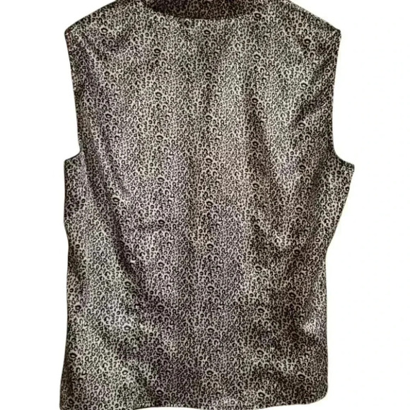 S C Collection Black & Silver Silky  Scoop Blouse Top with Self Ties sz L - Picture 6 of 10